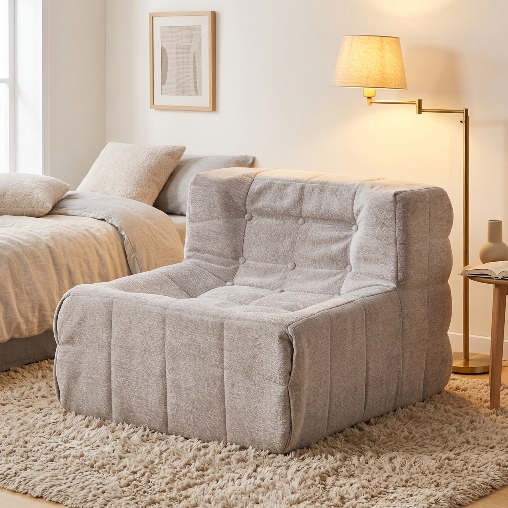 Wholesale Small Lazy One Seat Woven Fabric Reclining Leisure Sofa Vacuum Compression Packaging Single Sofa for Apartment