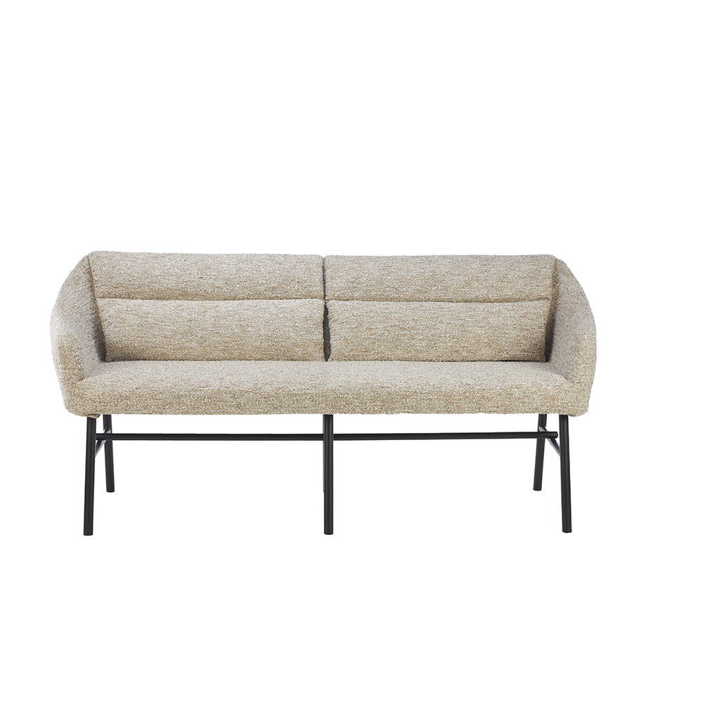 Factory Hotel Home Bar Fabric Upholstery Bench Dining Chair Metal Leg Living Room Sofa Furniture for Restaurant