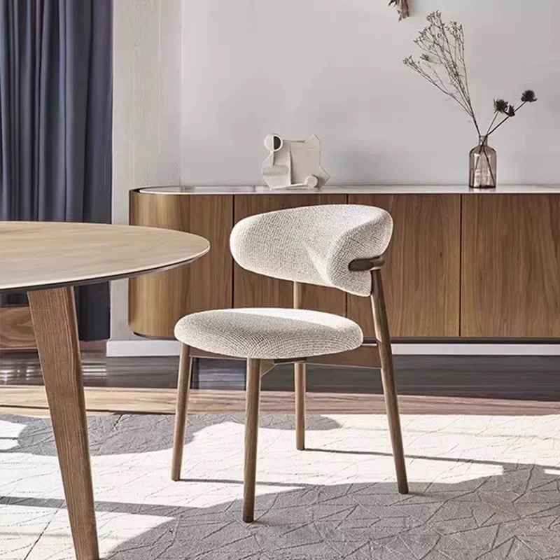 Nordic Modern Solid Wood Dining Chair With Backrest Factory Price For Home Dining Room In Family Living Room Or Hotel Use