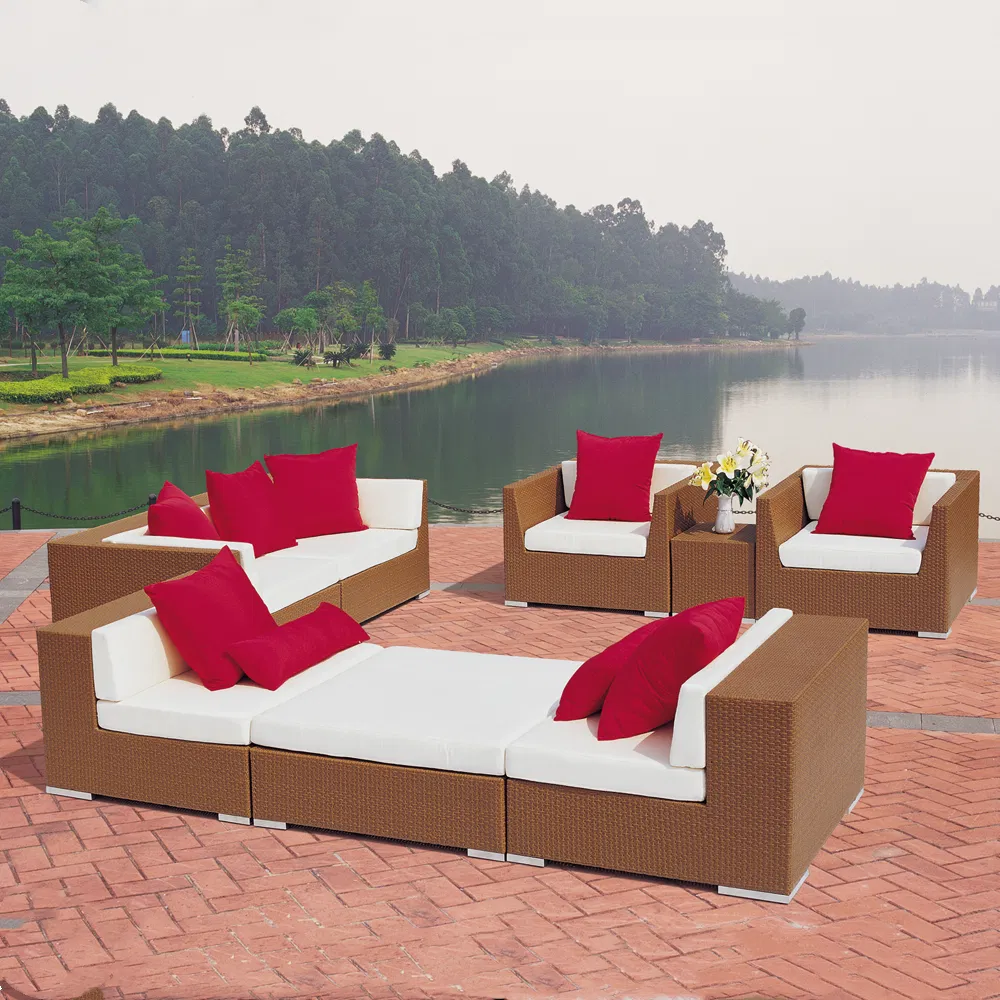 Modern Design Rattan Corner Sofa Set - Outdoor Sectional Living Room Furniture