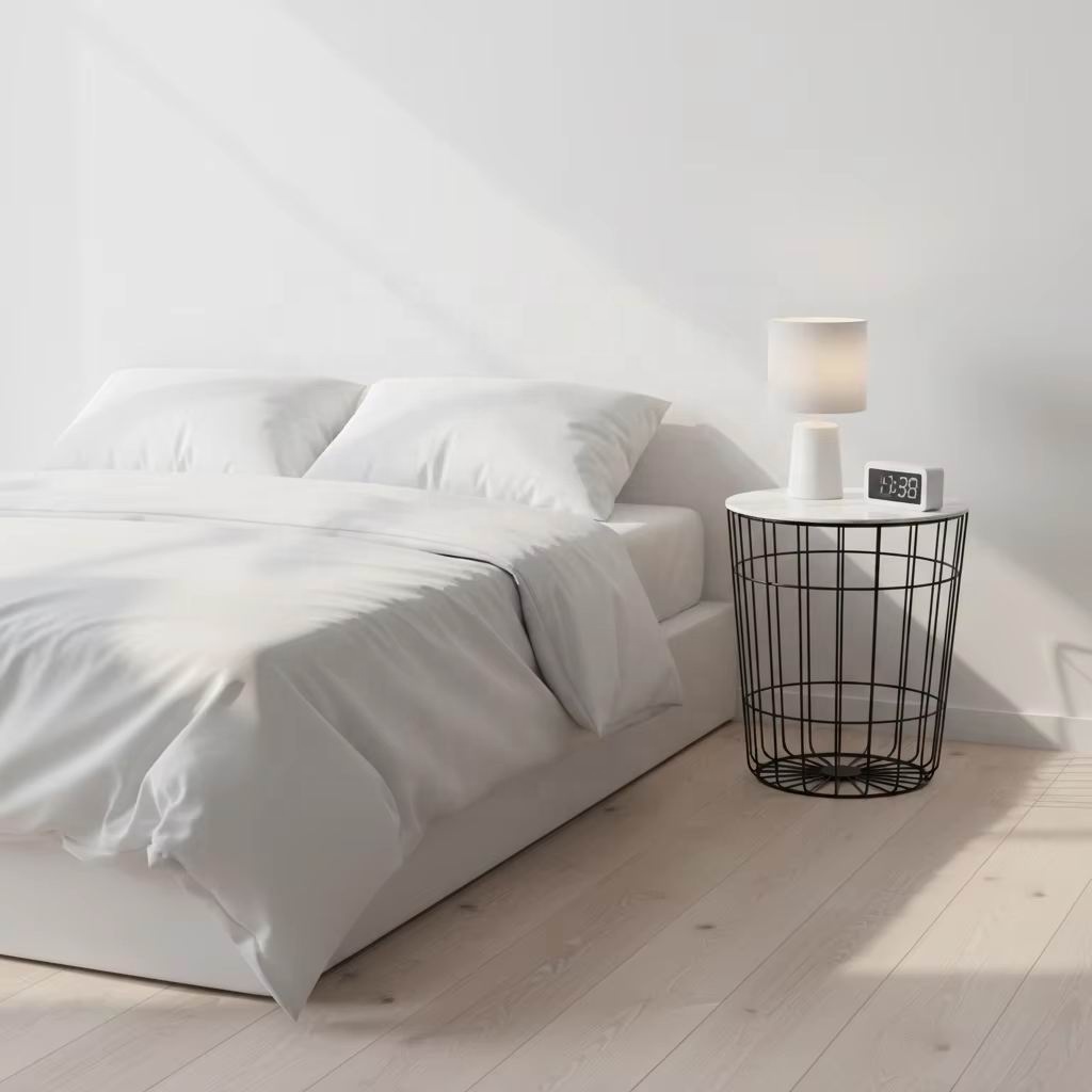 Hot Selling Promotional Elegant Design Metal MDF Round Side Tables Coffee Table for Living Room Furniture Storage Basket