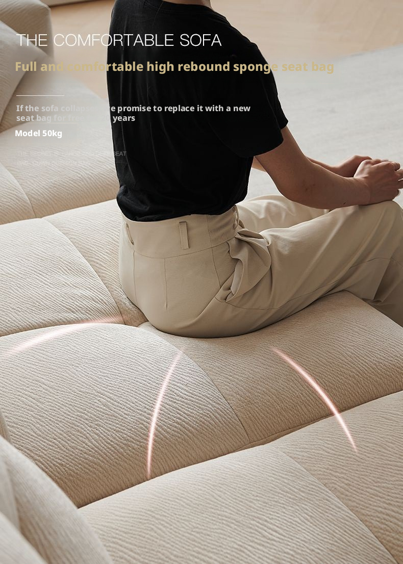 Fabric Sofa Movable Backrest pixel Sofa Mobile Backrest Living Room Modern Minimalist Sitting Deep Chenille