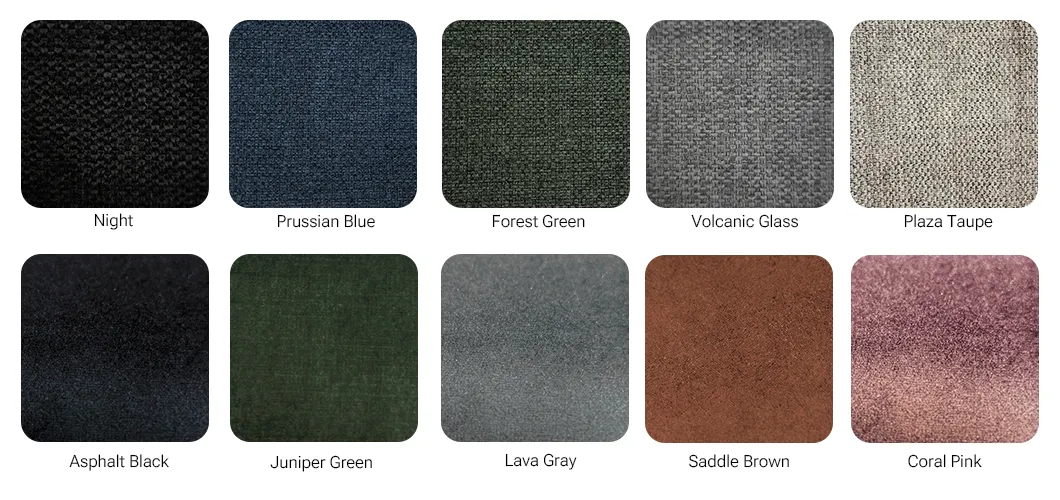 Sofa and Velvet Fabric Swatches