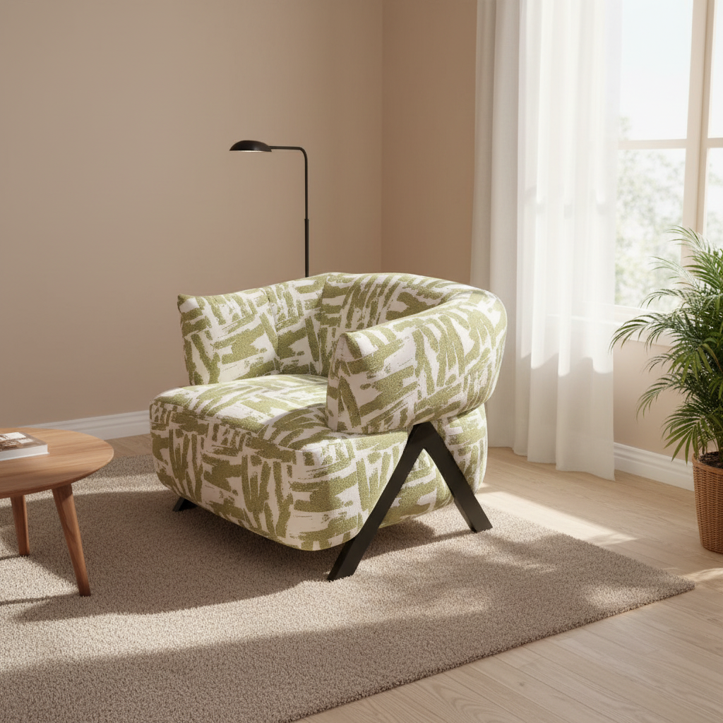 Modern Luxury Living Room Lounge Sofa Chair Furniture for Home Designer Comfy Accent Chairs Wood Legs for Living Room Furniture