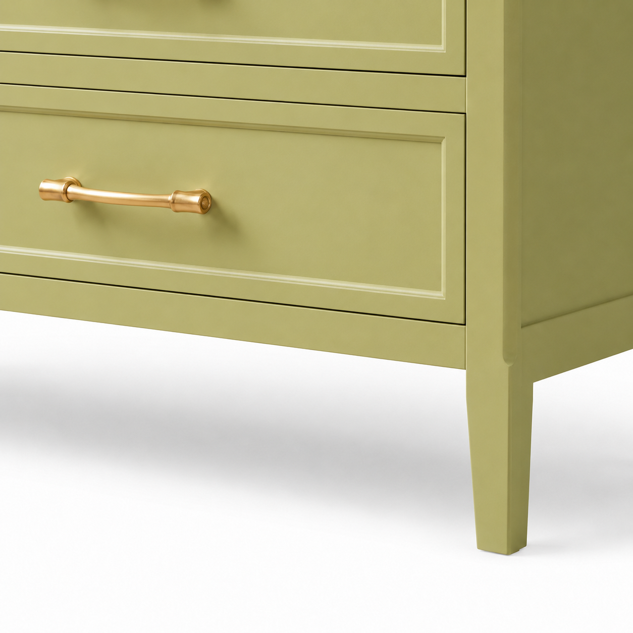 French Vintage Sage Green Chest of Drawers High Capacity Solid Wood Bedroom Storage Cabinet Custom Color Dresser