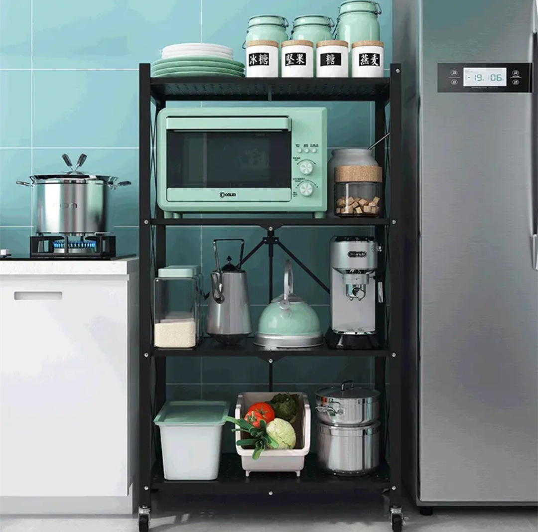 Folding Mobile Shelf Bedroom Storage Application
