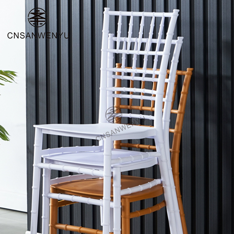 Wholesale High Quality Durable Stackable PP Plastic White Banquet Hotel Tifanny Chiavari Wedding Chair Dining Chairs for Events