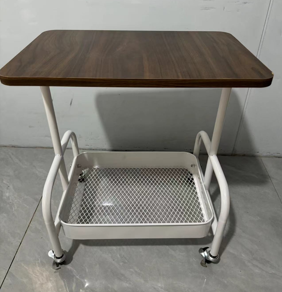 Modern Metal Coffee Table with Detachable Side Table and Storage Rack for Living Room or Bedroom