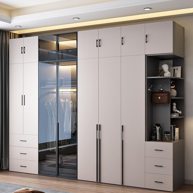 Factory Supply Professional Wardrobes Bedroom Closet Furniture Modern Design Wardrobes With Glass Doors