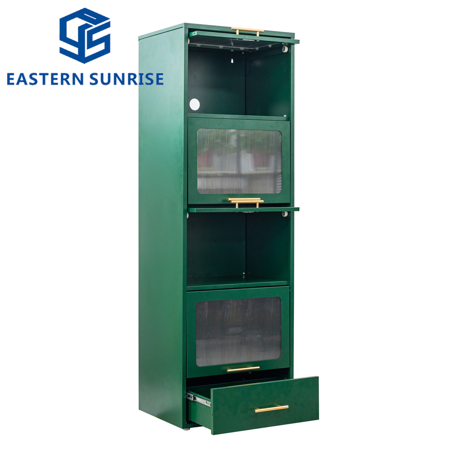 Contemporary Heavy Duty Entryway Flip-Door Cabinet Multiple Purpose Large Capacity Storage Cabinet with a Drawer Metal Handle