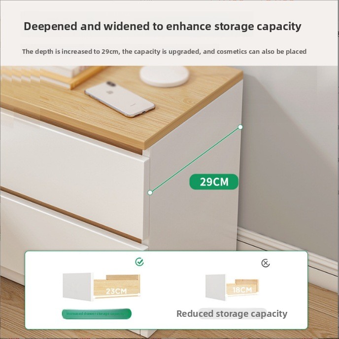 Wholesale Modern Minimalist MDF Bedside Storage Cabinet 3 Drawers Multifunctional Nightstand Bedroom Furniture Factory Direct