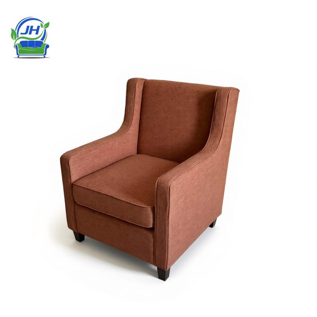 European Designed Eco-Friendly Fabric Armchair with Wooden Legs Modern Comfortable Living Room Furniture