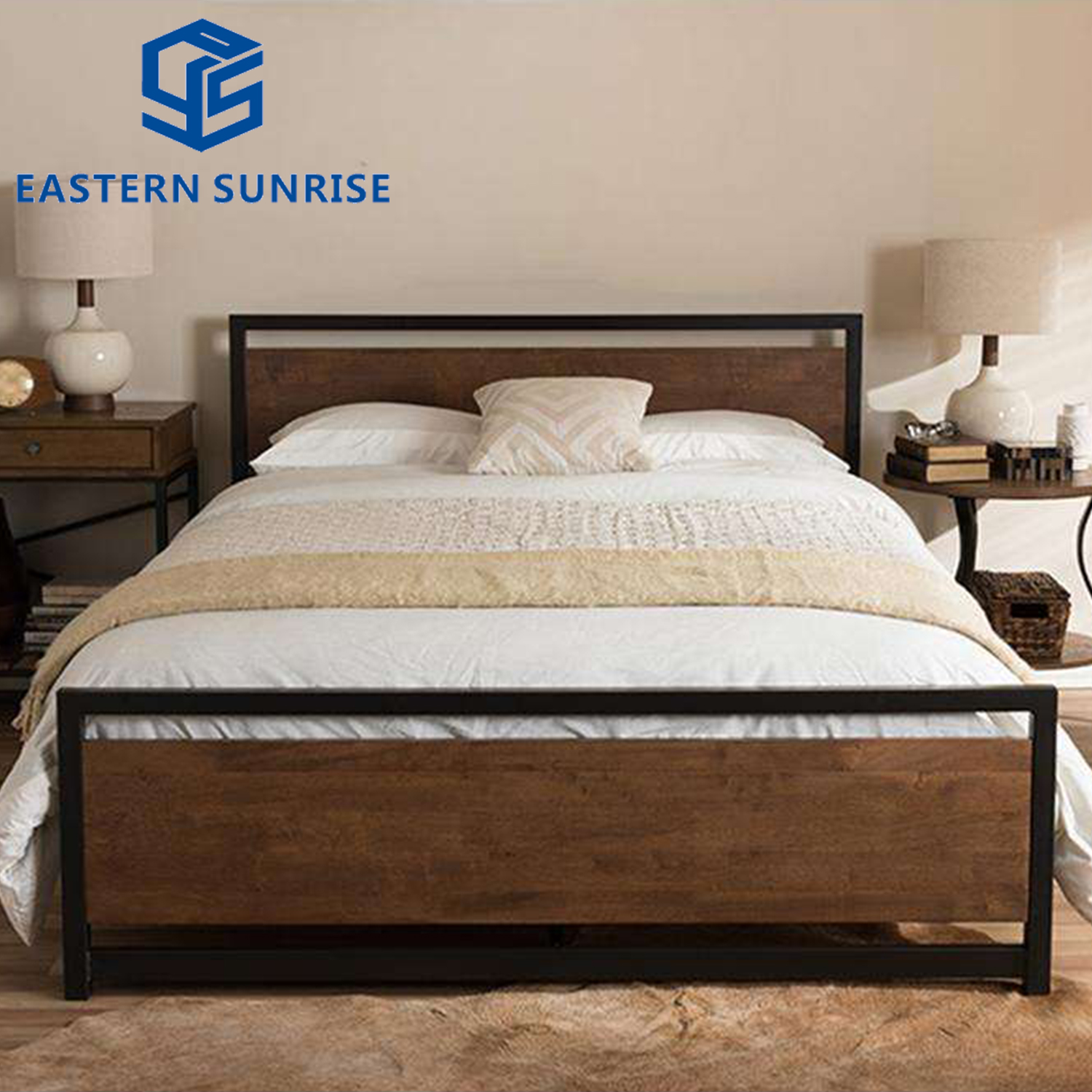 Strong Home Bedroom Use Metal Bed Frame with Twin Size