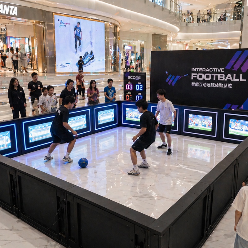 LED Interactive Football Game Wall Smart Sensor Indoor Soccer Training Game For Mall Amusement &amp; Youth Training