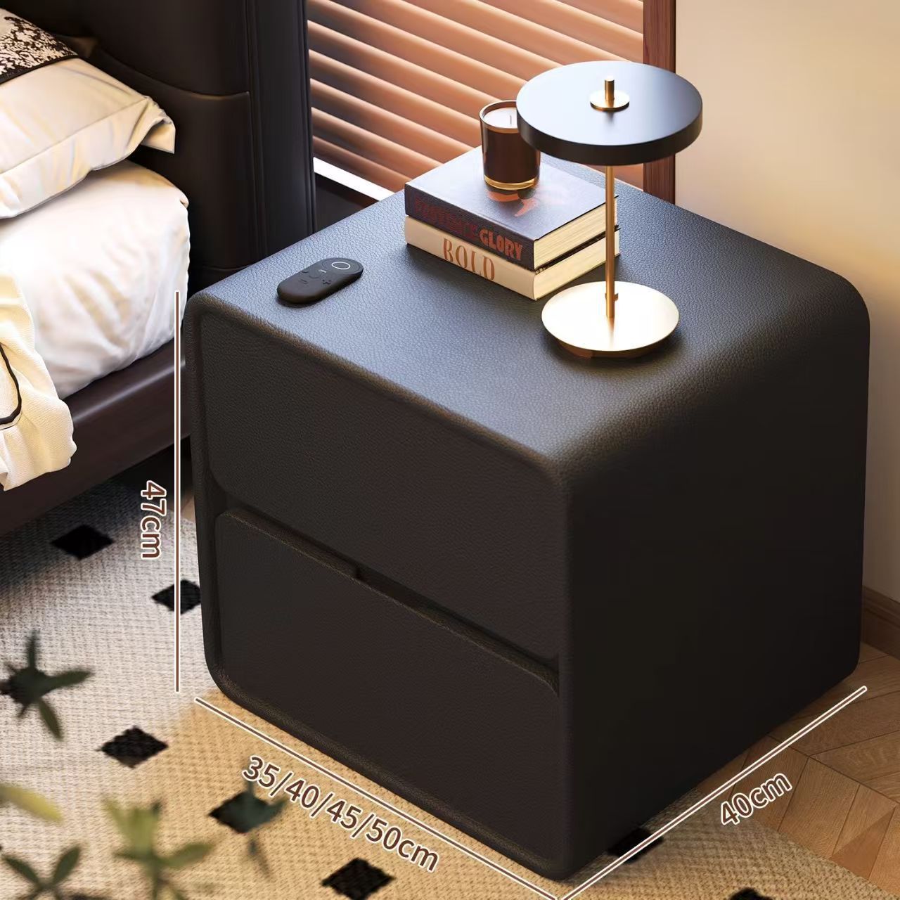 New Solid Wood Modern Minimalist Nightstand with Storage for Bedroom Furniture Small Bedroom Home Retro Style