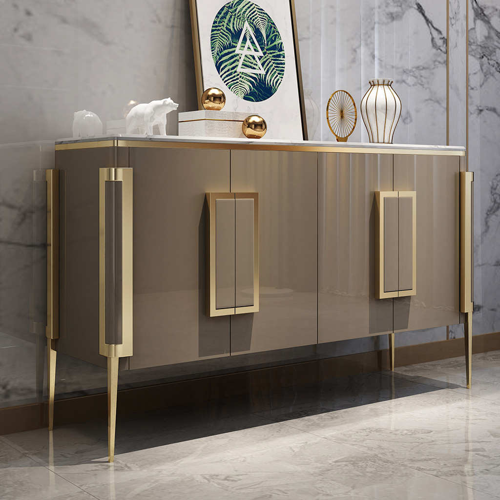 Modern Italian-Style Light Luxury Sideboard Storage Cabinet Dining Room Cupboard Tea Cabinet for Home Furniture Sintered Stone