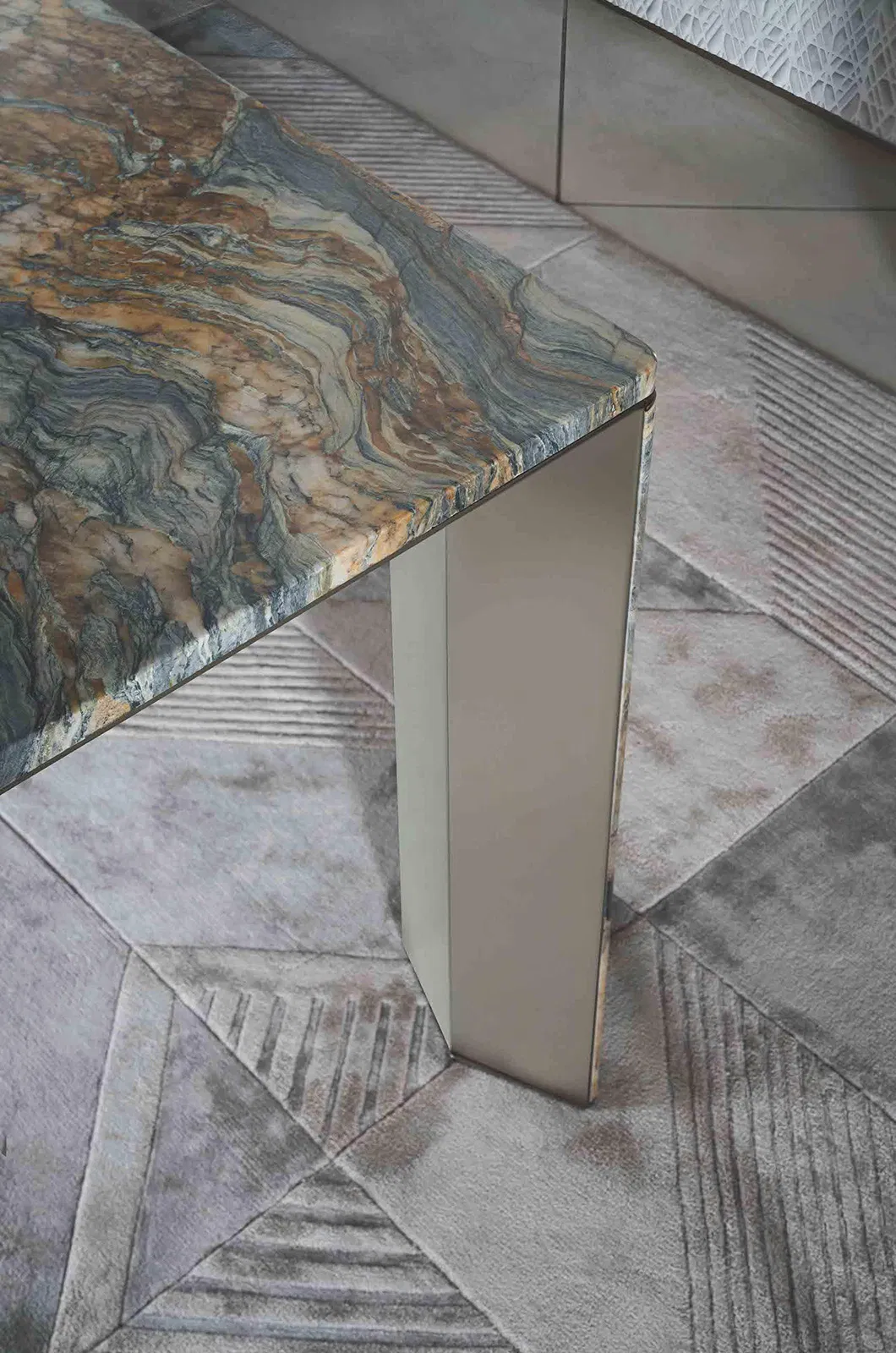 Luxury Modern Rectangular Marble Dining Table Set for Stylish Home Dining Room