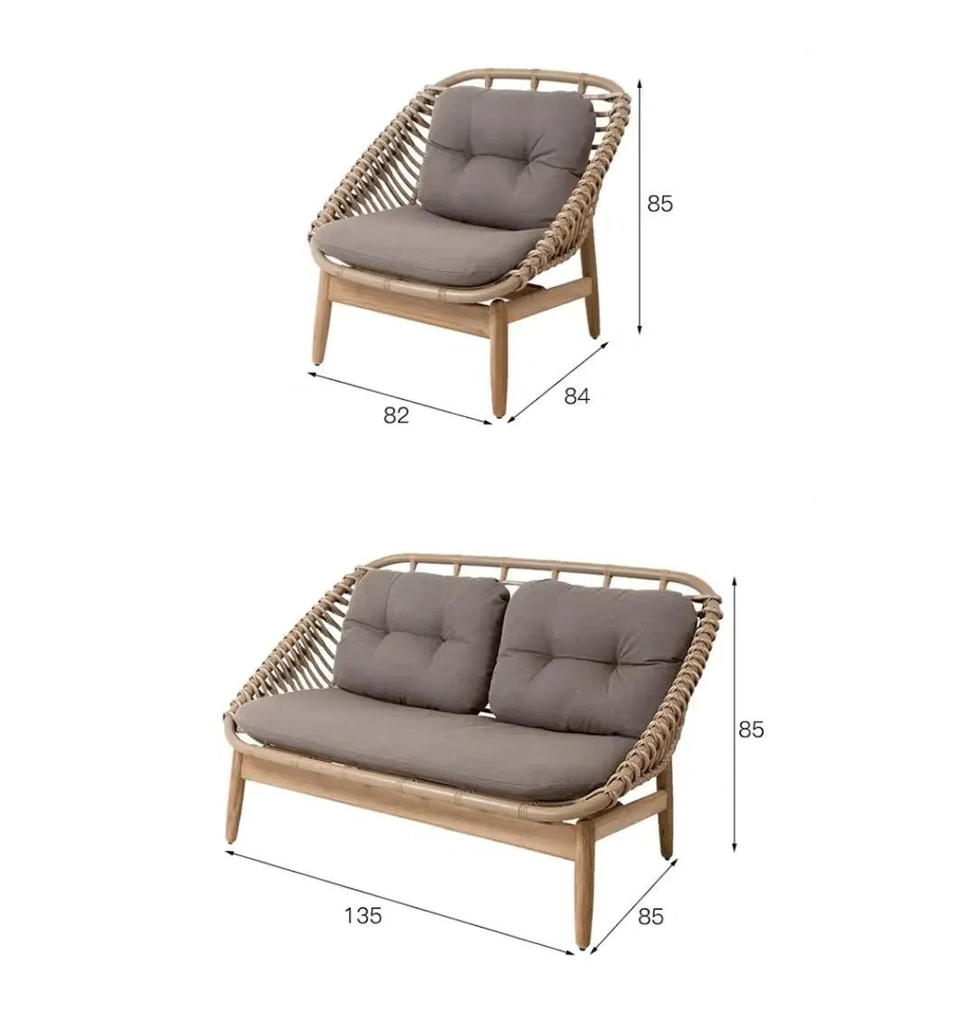 Modern Rattan Furniture Leisure Living Room Sofa Garden Wicker Sofa Chair Set Outdoor Furniture