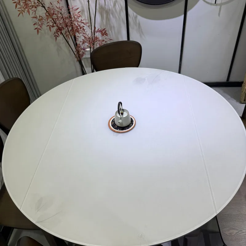 Modern Foldable Dining Table Set with Stylish Solid Wood Legs Detail 2