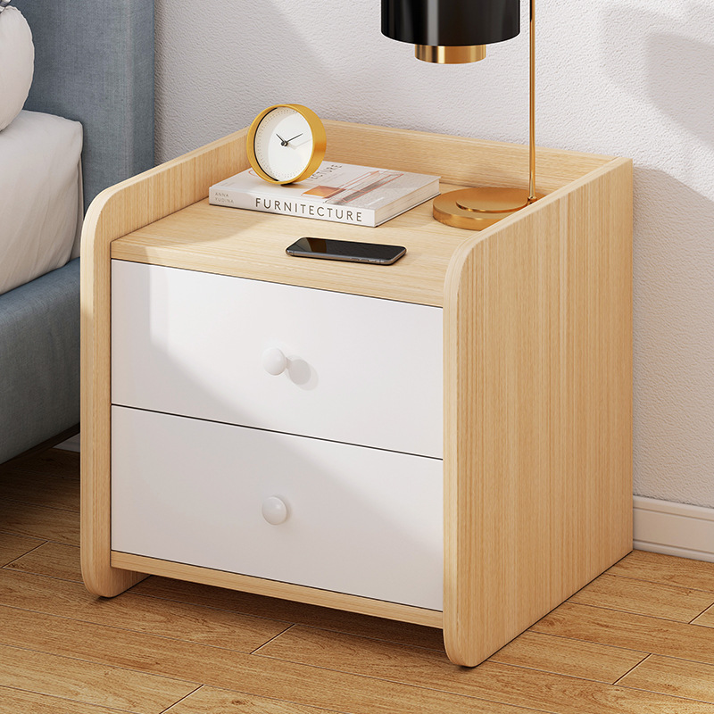 Economical Simple Modern Solid Wood Adjustable Bedside Storage Rack &amp; Nightstand for Bedroom Furniture Living Room Chest Drawers