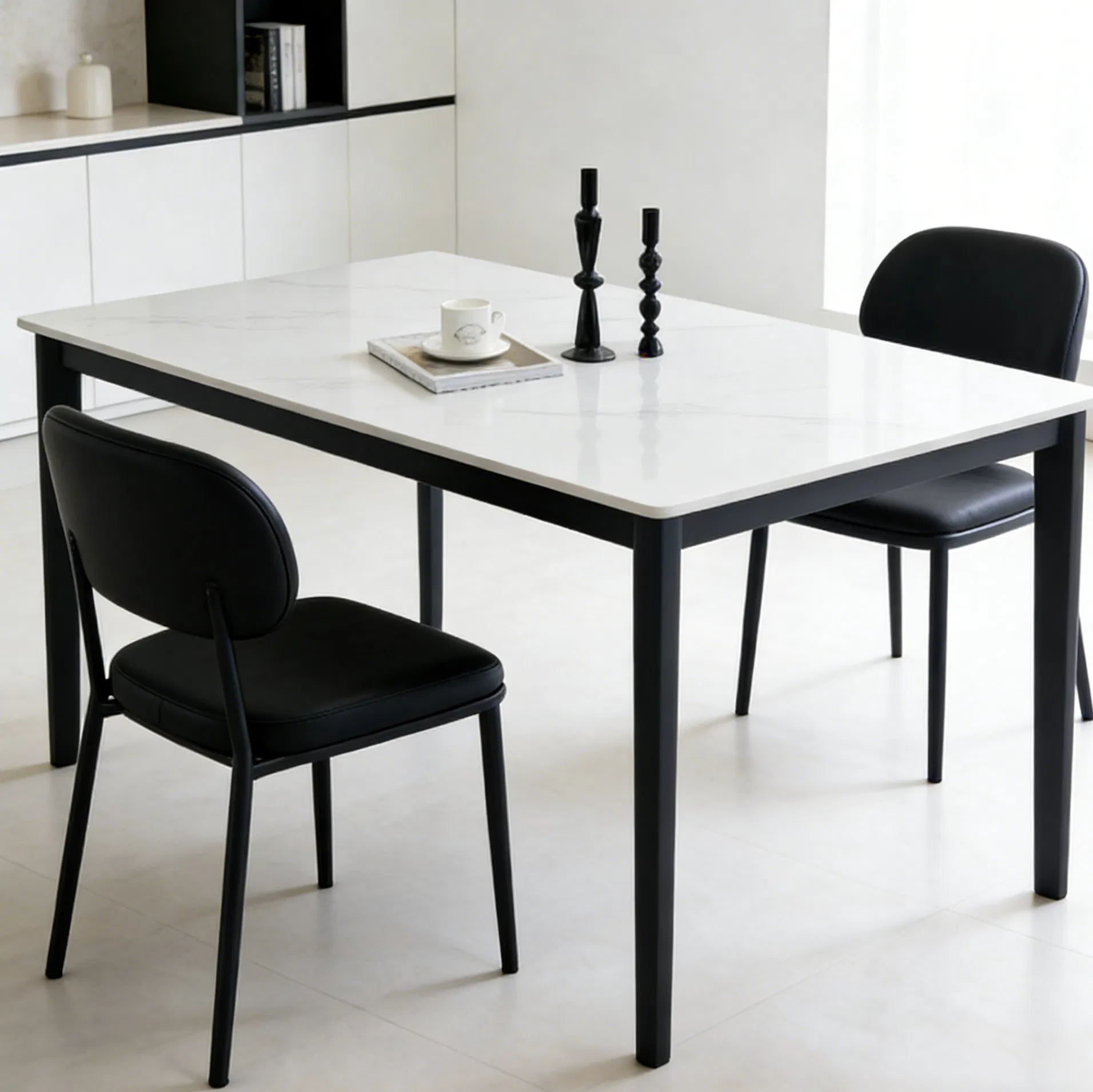 Modern Customizable Marble Dining Table Set for Contemporary Homes