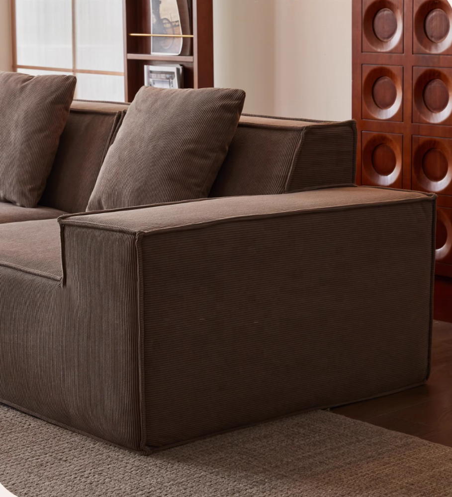 Modern Modular Sectional Sofa Set with Reclinable Features Durable Corduroy Upholstery Comfortable Design
