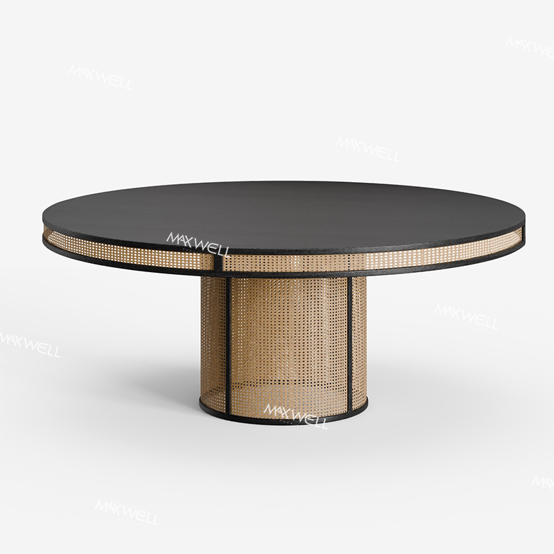 Minimalist Fashionable Durable Detachable Round Solid Wood Dining Table Set for Wedding