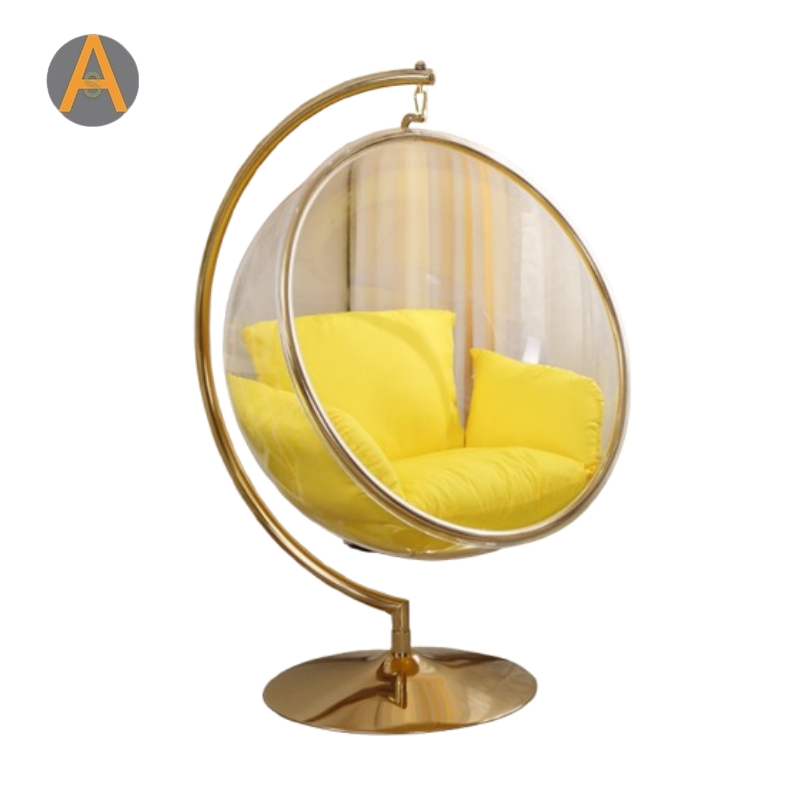Nordic Modern Transparent Living Room New Hanging Chair Durable Aluminum Fashion Swing Outdoor Furniture for Lobby