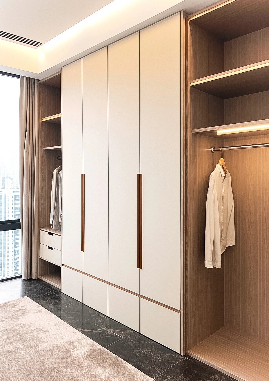 Luxury Modern Space-Saving Eco-Friendly Durable Adjustable Shelves Built-In Wardrobe for Home Bedroom Living Room Furniture