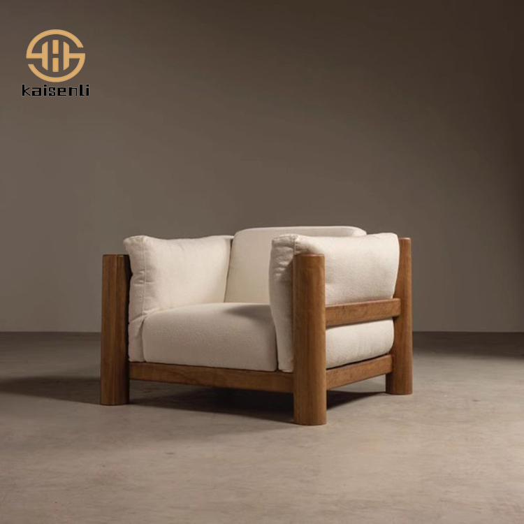 KSL Single Sofa Solid Wood Retro Living Room Reading Coffee Shop Leisure Chair for Reception Commercial Furniture Manufacturer
