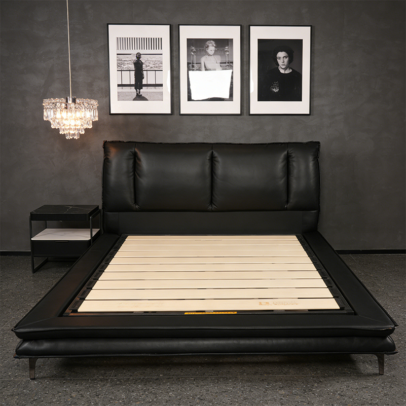 Modern Bedroom Bed Soft Upholstered Backrest Wood Frame Furniture for Apartment and Hotel