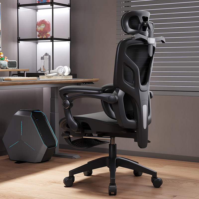 High Quality Oversized Swivel Mesh Lumbar Support Ergonomic Conference Gaming Office Black Reclining Computer Chair