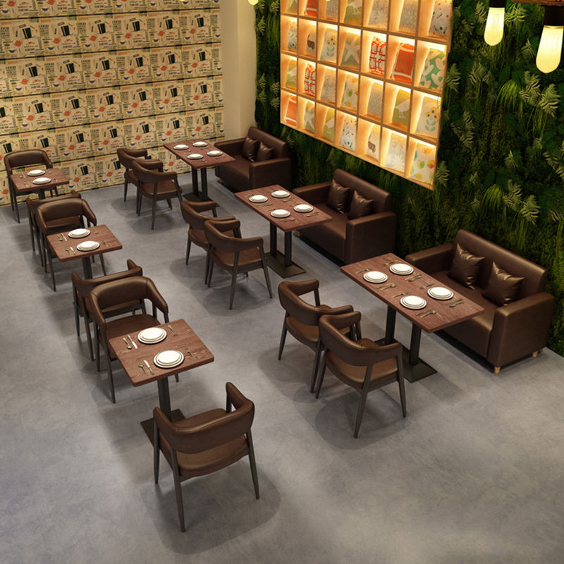 Hot Sell Vintage Restaurant Tables And Chairs Retro Commercial Restaurant Furniture Booth Sofa Seating Dining Chair And Tables