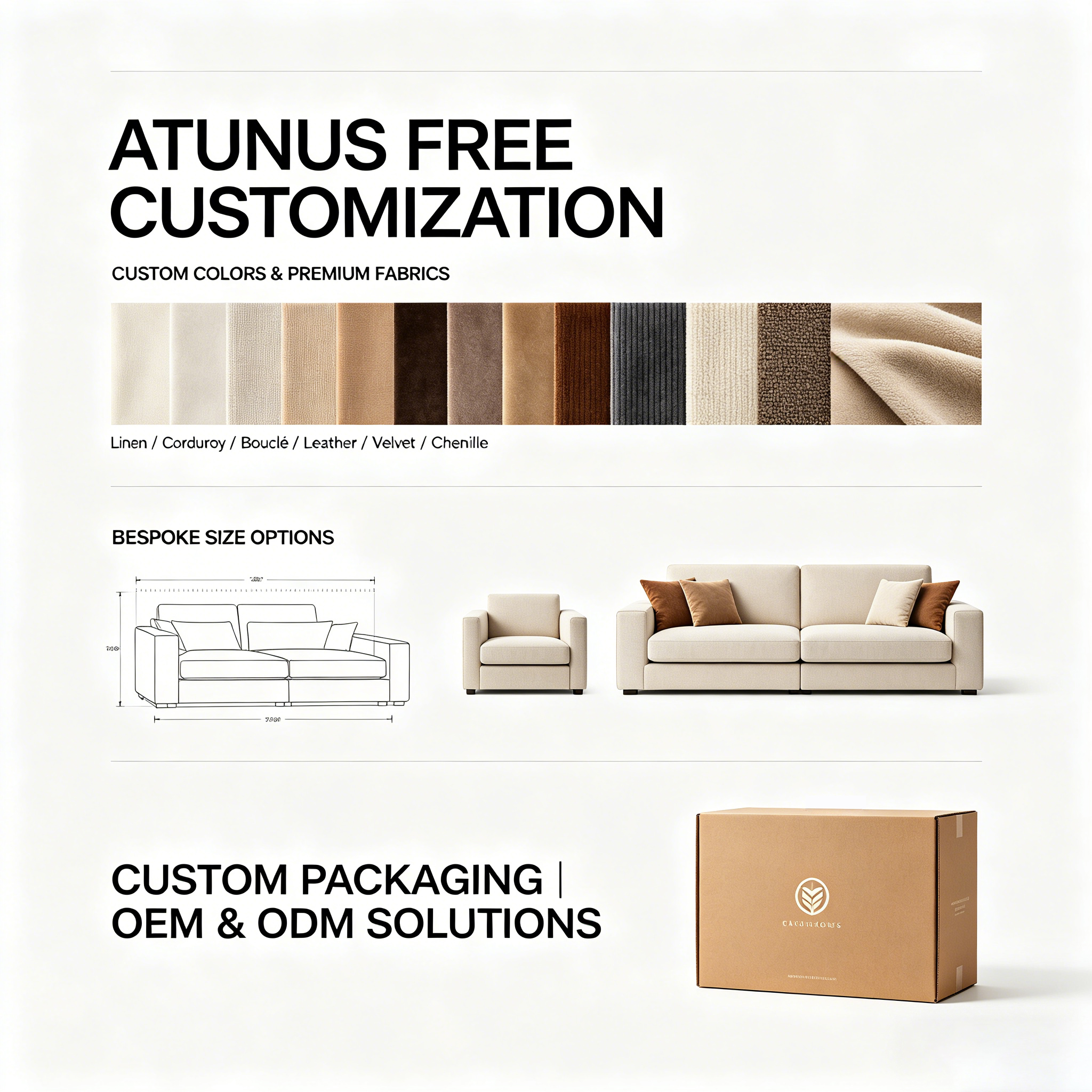 ATUNUS Nordic Luxury L Shape Living Room Sofa Furniture Floor Velvet 3 Seater Modular Sectional Sofa Couch Set
