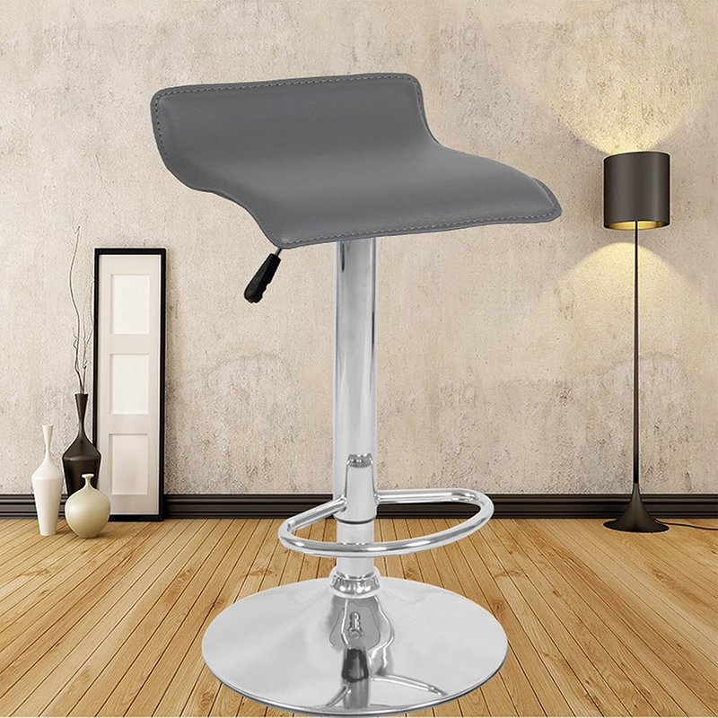Adjustable Bar Stools Set of 2 Swivel PU Leather Airlift Barstools Backless Kitchen Counter Height Bar Chair for Dining Room