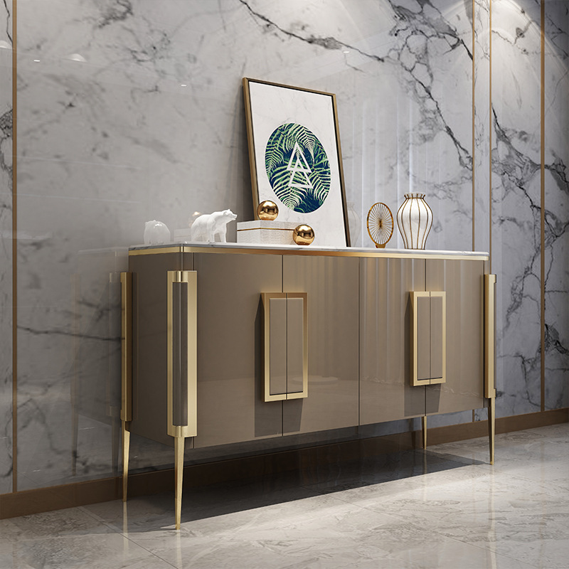 Modern Italian-Style Light Luxury Sideboard Storage Cabinet Dining Room Cupboard Tea Cabinet for Home Furniture Sintered Stone