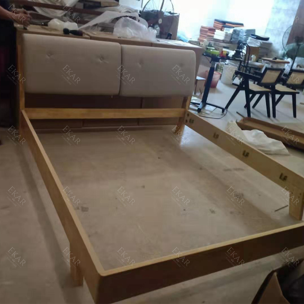 Modern wood bed frame detail 6