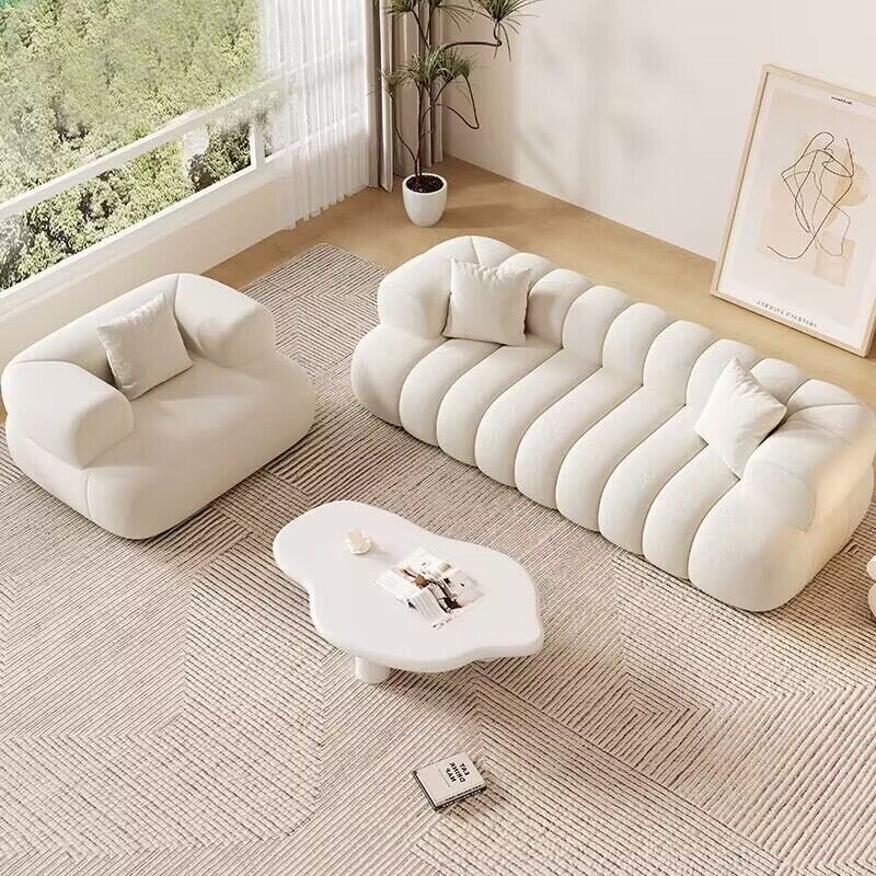 Modern Three Seat Cashmere Sofa Scandinavian Minimalist Upholstered Sofa For Small Living Rooms Apartments Hotels-Eco-Friendly