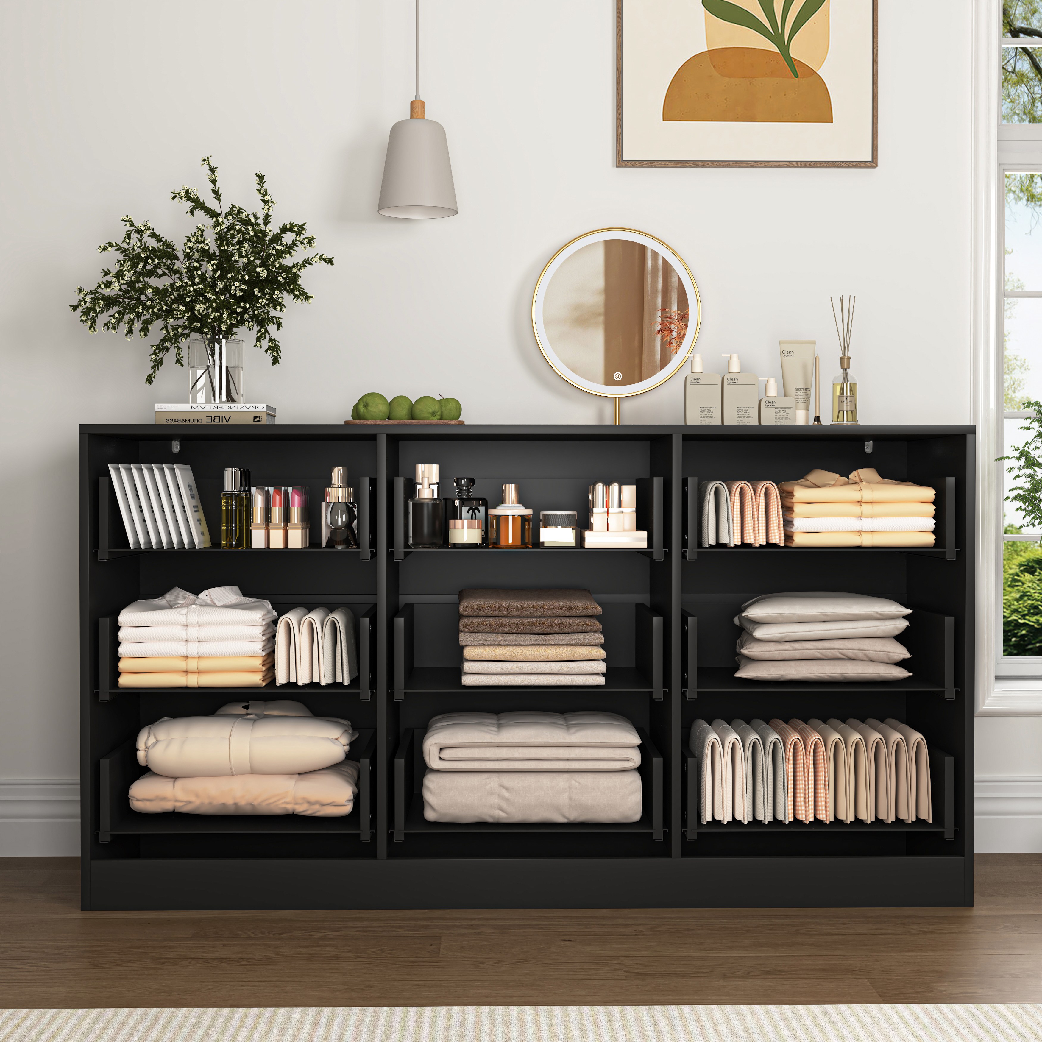 [USA Local Stock] 9 Drawer Dresser 63" Large Deep Chest of Wooden Dresser Storage Cabinet Fast Shipping From US 1 Piece MOQ