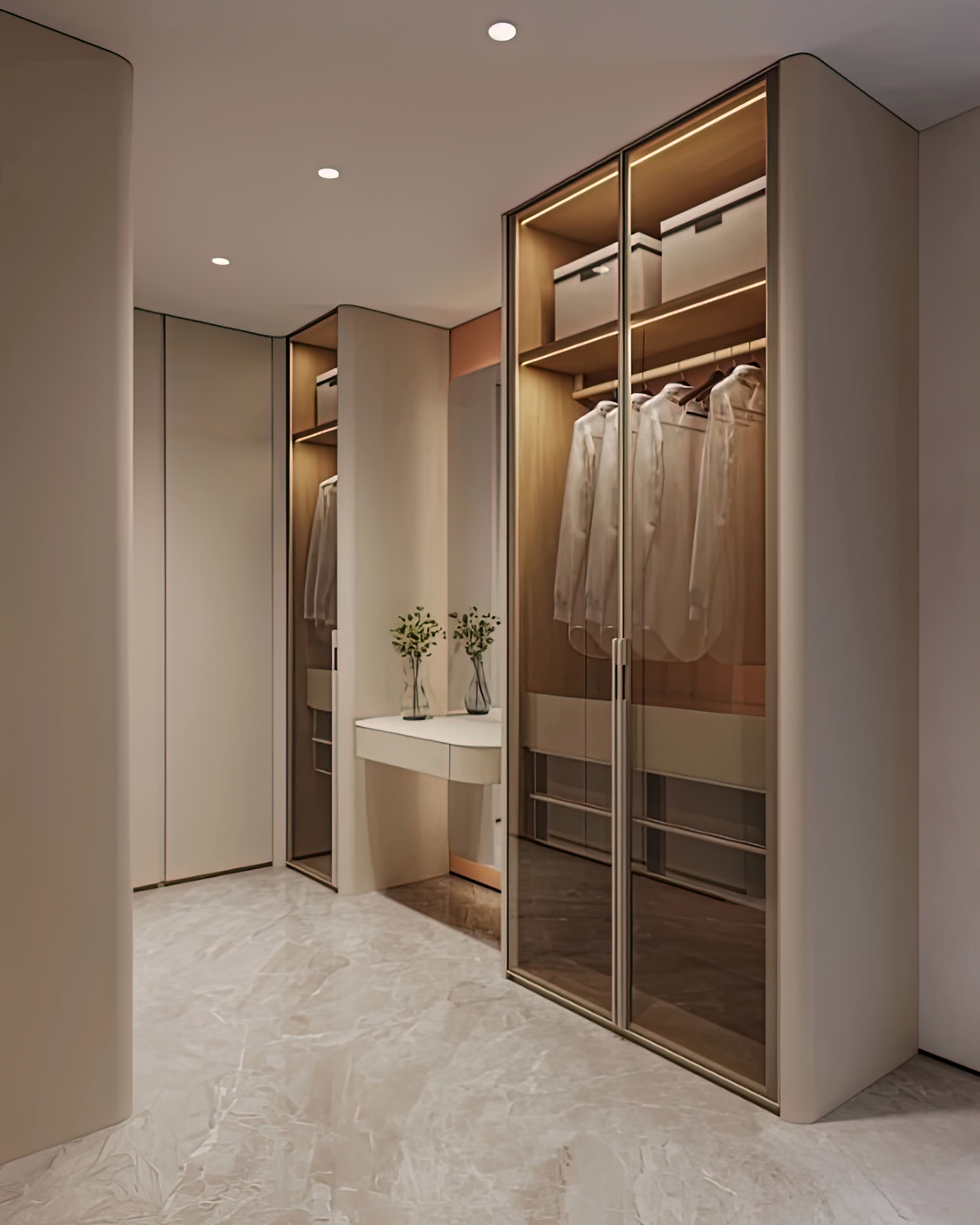 JINGSHUN French Wood Cabinet Light Luxury Adjustable Sliding Doors Eco-Friendly Large Capacity Closet Wardrobe Storage Systems