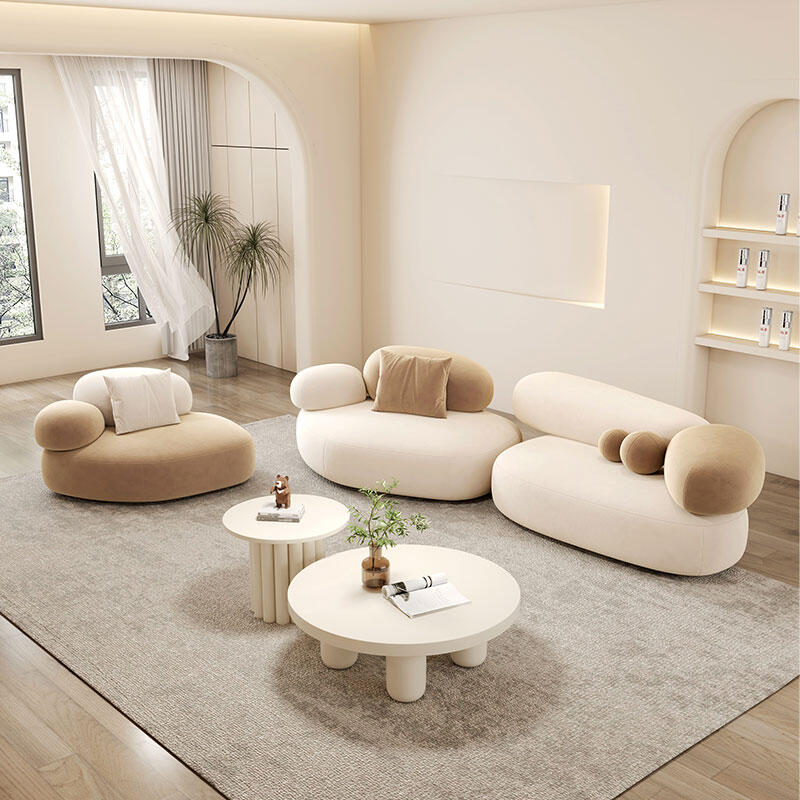Italian Modern Indoor Curved Upholstered Reclining Sectional Sofa Set Fabric Sponge Eco-Friendly Wood Legs Apartment Home Hotel