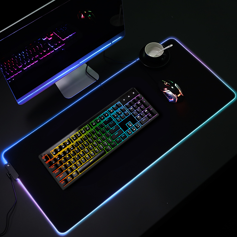 Large RGB Desk Mat with Keyboard Pad