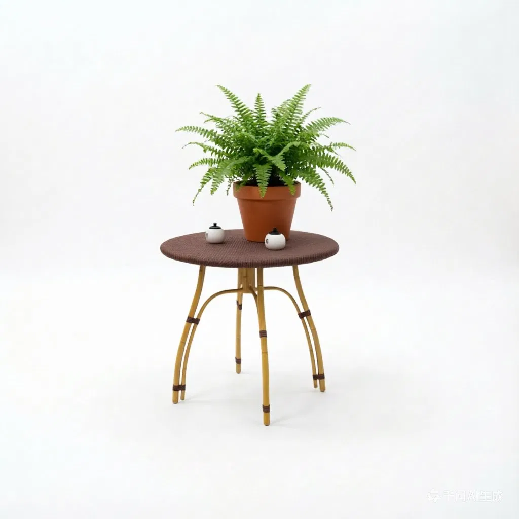 Panda Look Wicker Chair Stacking Rattan Outdoor Dining Table Set