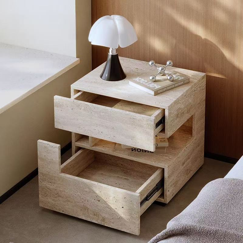 Naturalistic Floating Nightstands Bedside Lockers With Smart Lamp 2 Drawers Bedside Table For Bedrooms Hotels