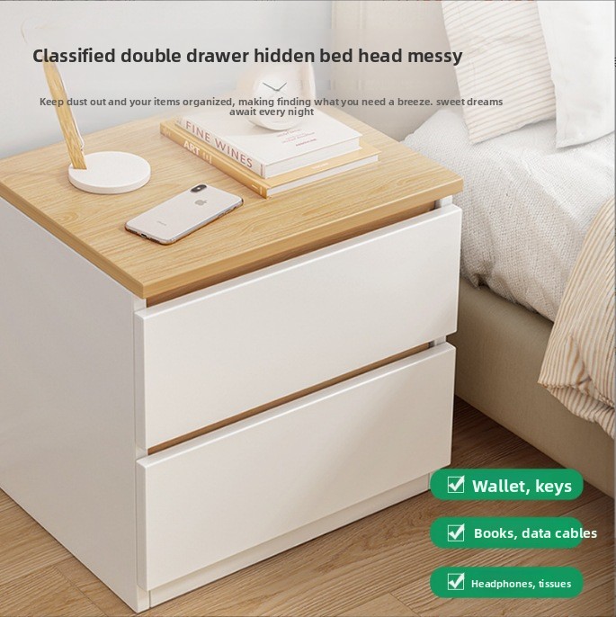 Wholesale Modern Minimalist MDF Bedside Storage Cabinet 3 Drawers Multifunctional Nightstand Bedroom Furniture Factory Direct
