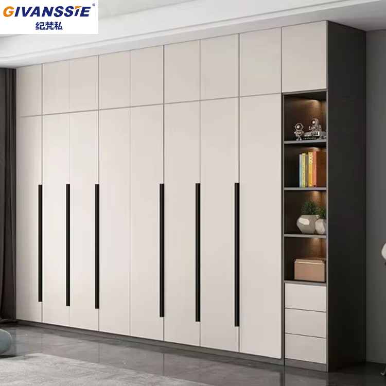 Modern Customized Bedroom Furniture Wooden Glass Door Swing Wardrobe Cabinet New Design Clothes Storage Wardrobe Cabinet