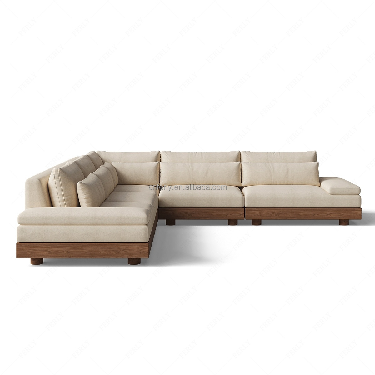 FERLY High Quality Modern American Home Deep Low Combination L-Shaped Storage Living Room Furniture Set Sofa
