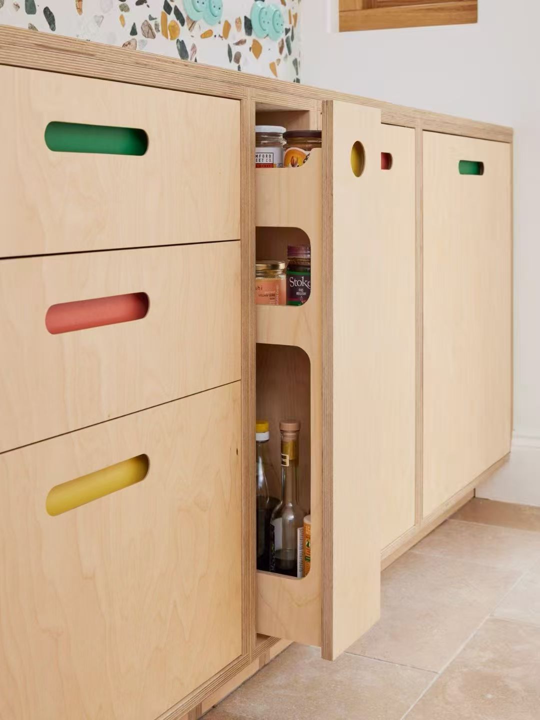 Marine Plywood Custom Kitchen Cabinets Waterproof Moistureproof Modern Minimalist Ample Storage Custom Size Color