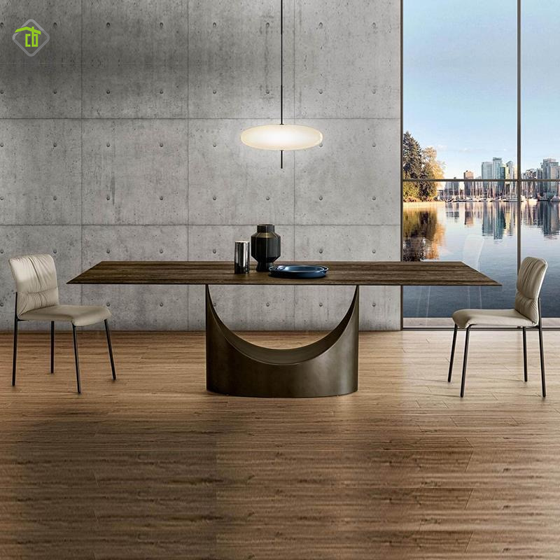Best Selling Promotional Price Dining Table Set 6 Chairs Sinered Stone Full Dining Table Set 6 Seater China Furniture Concrete