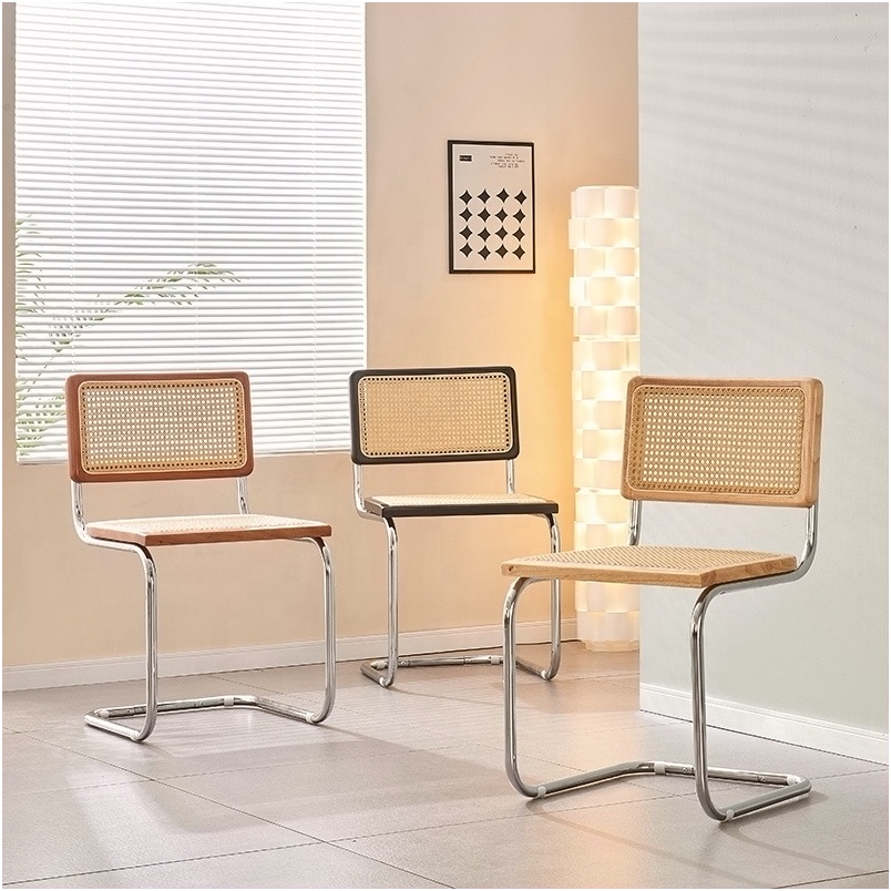 Low Price Cesca Rattan Dining Chair Mid Century Wooden Cane Chair Coffee Shop Wooden Dining Chairs Walnut Color Germany
